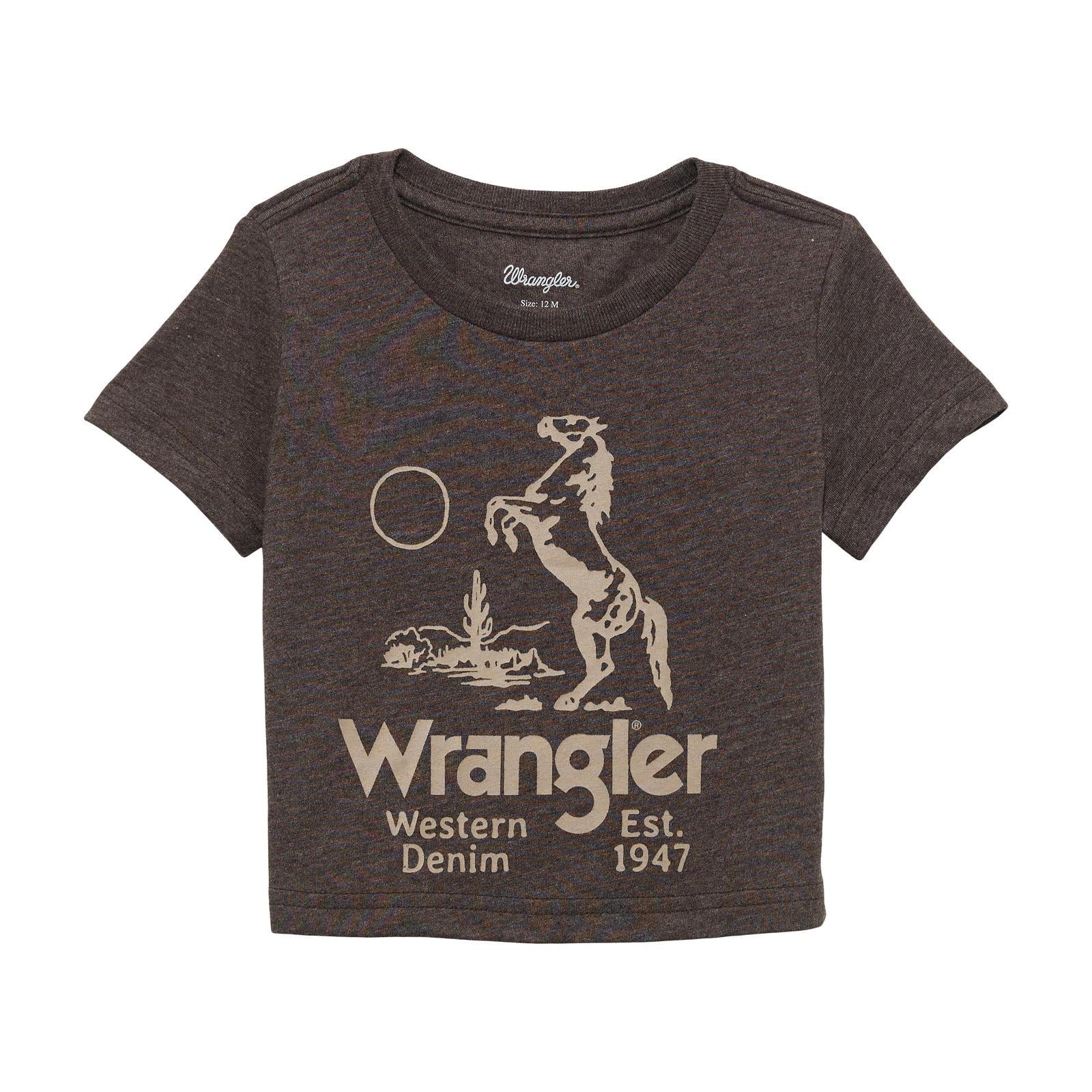 Wrangler® Baby Boy Graphic Short Sleeve Shirt - Ganache Heather
