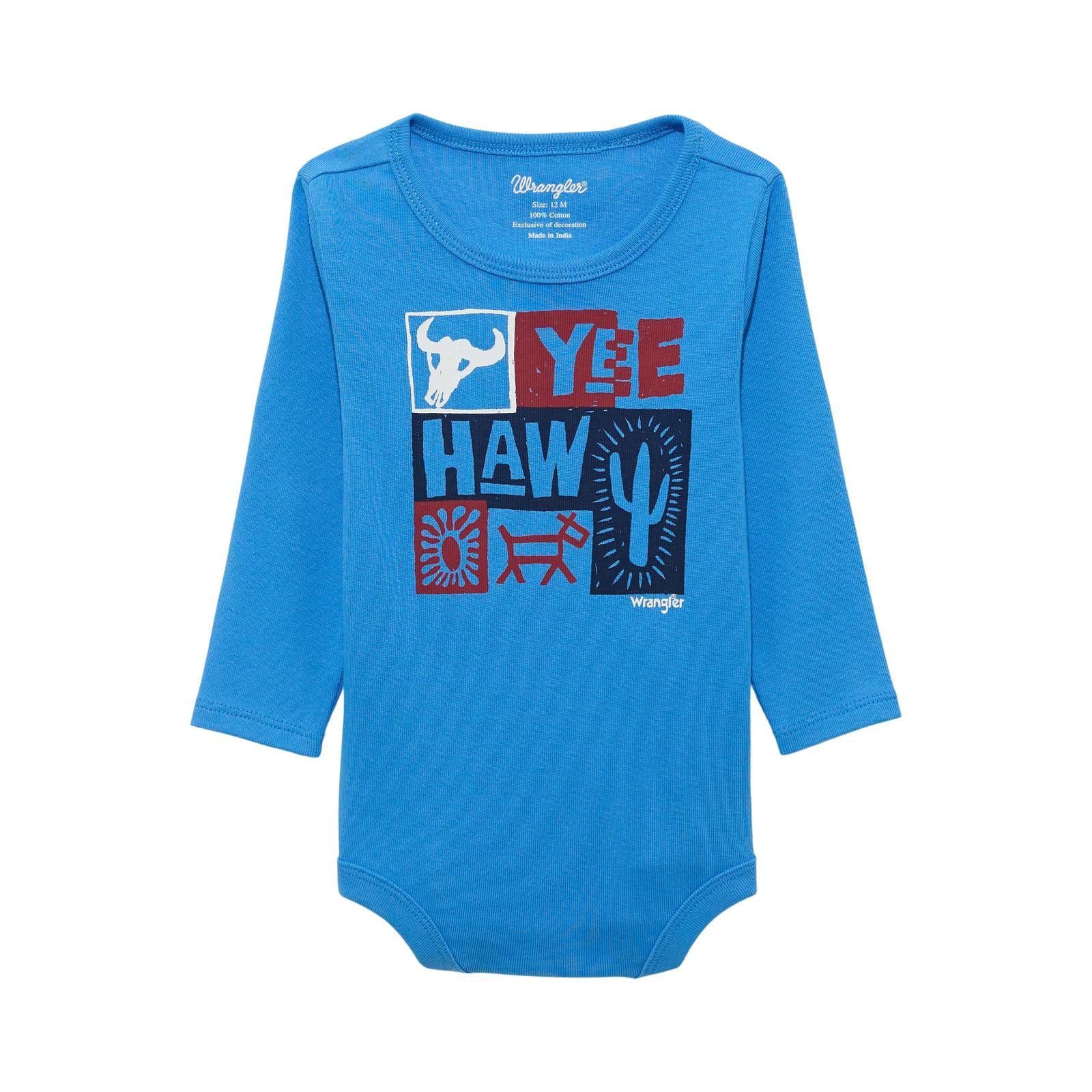 Wrangler® Baby Boy Long Sleeve Bodysuit - Knit - Blue