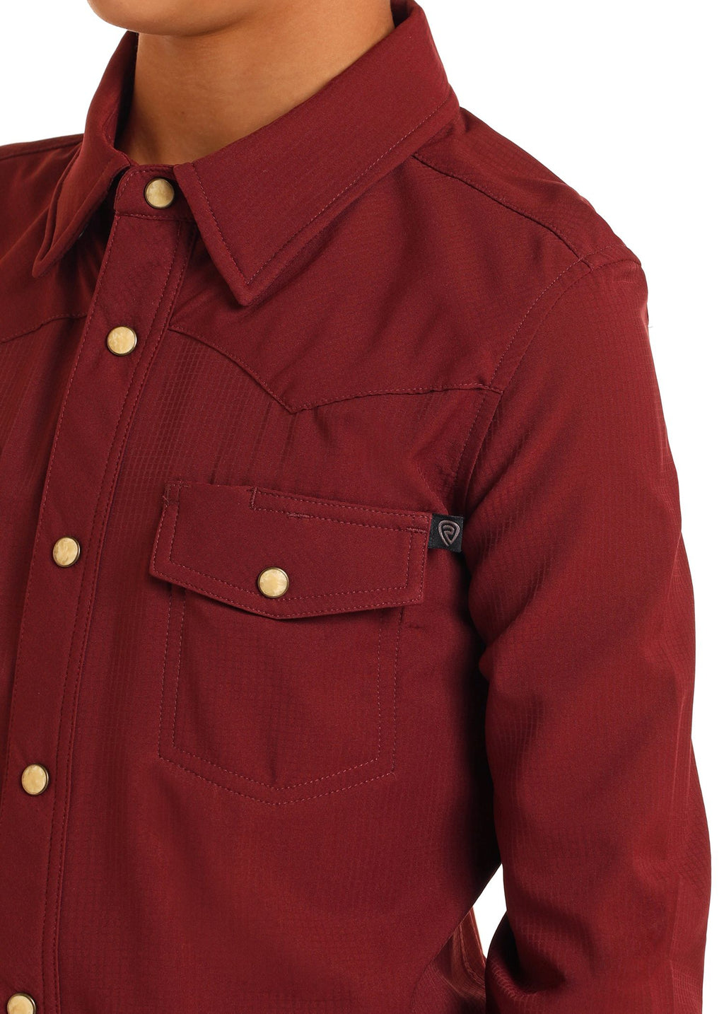 Boys Solid Maroon LS Shirt (6797)