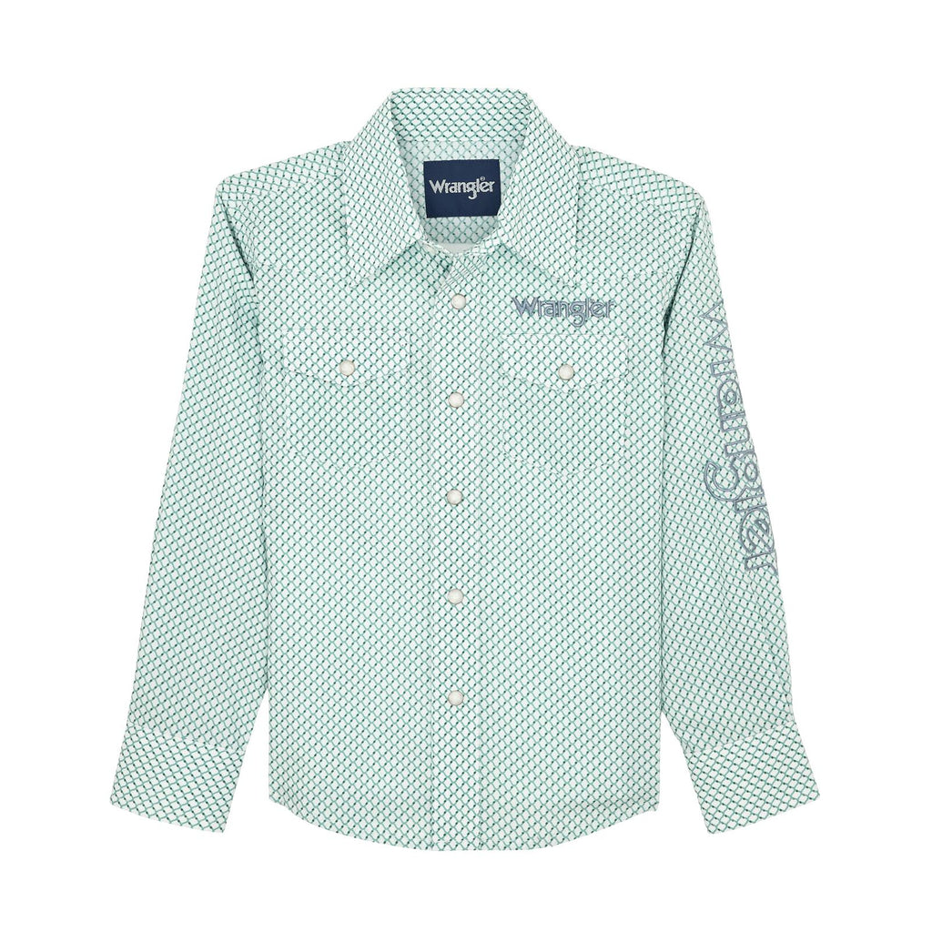 Boys Wrangler Logo Teal Shirt (7718)