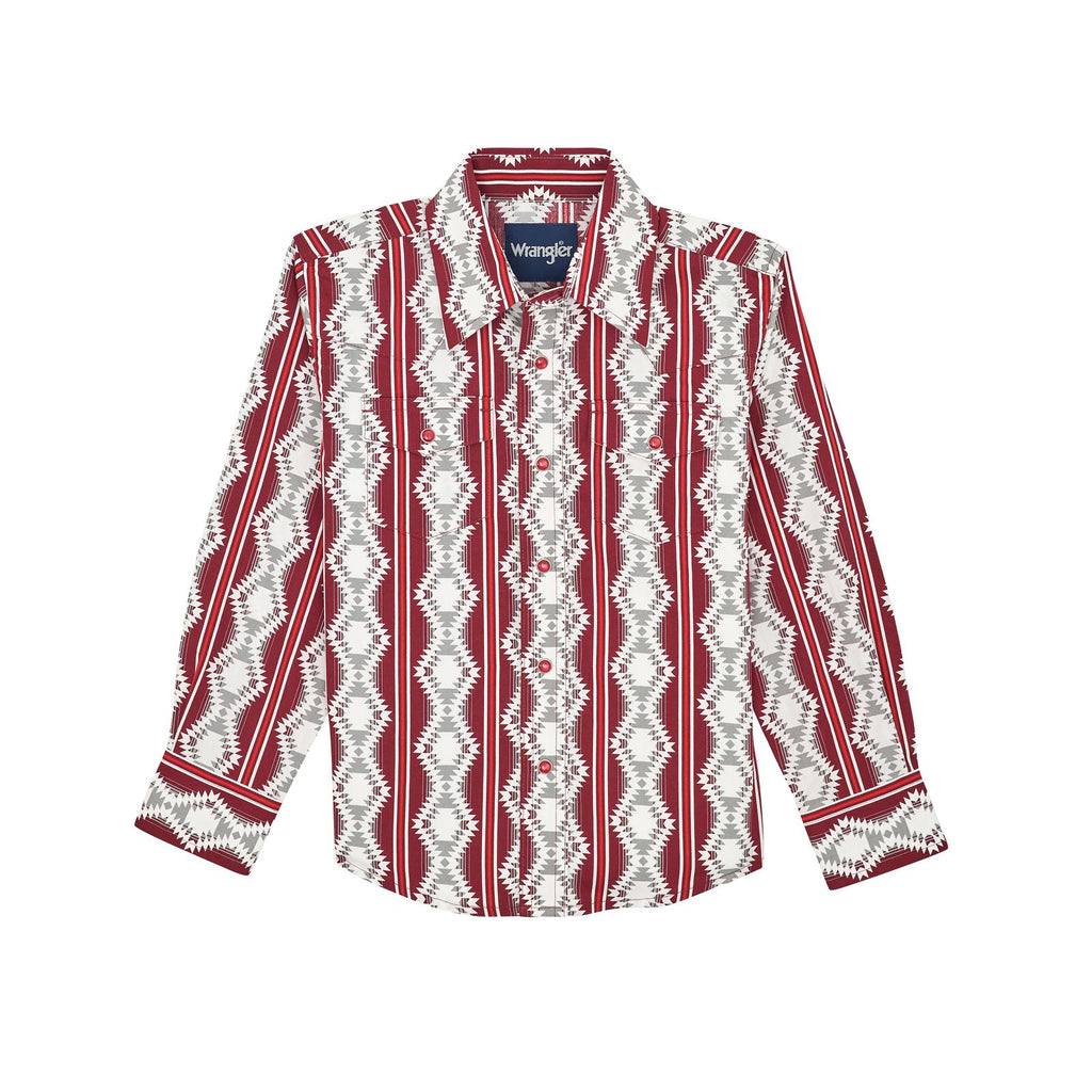 Boys Red Checotah LS Shirt (7719)