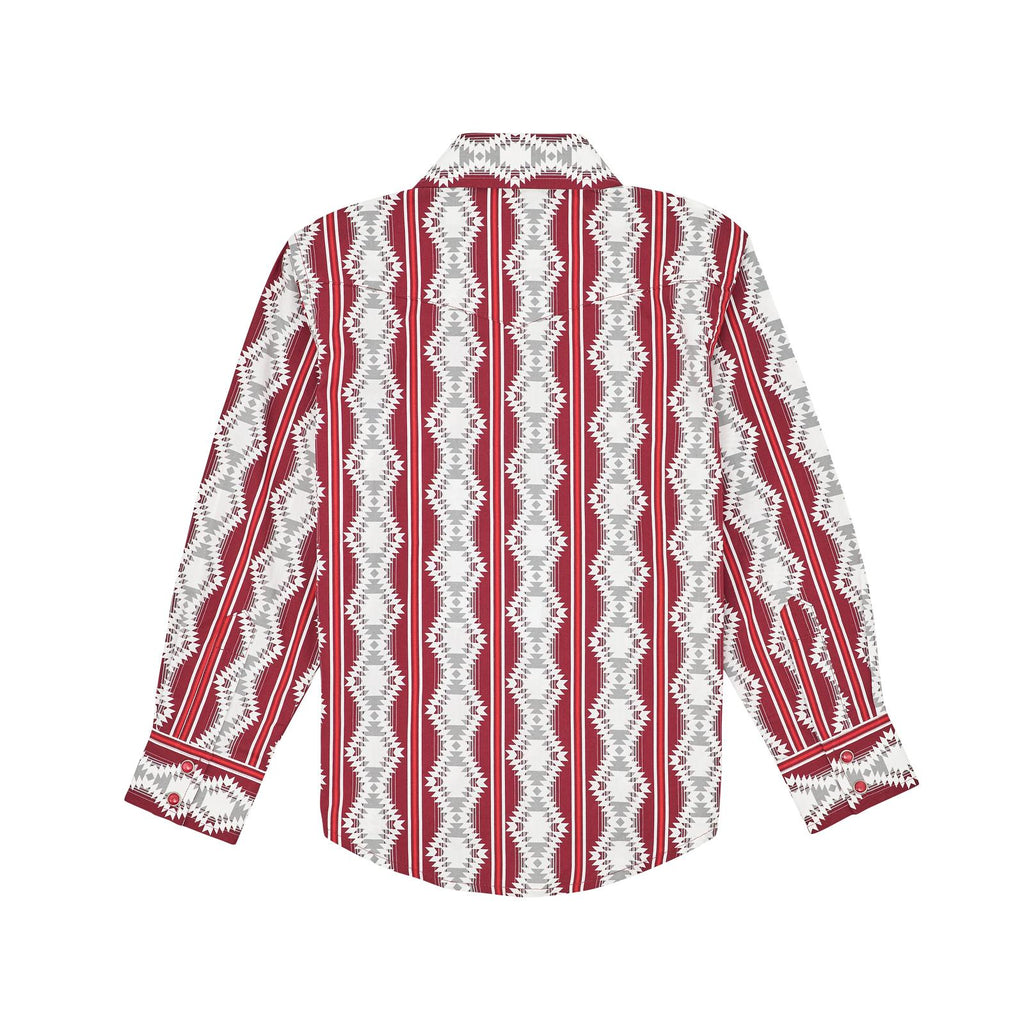 Boys Red Checotah LS Shirt (7719)