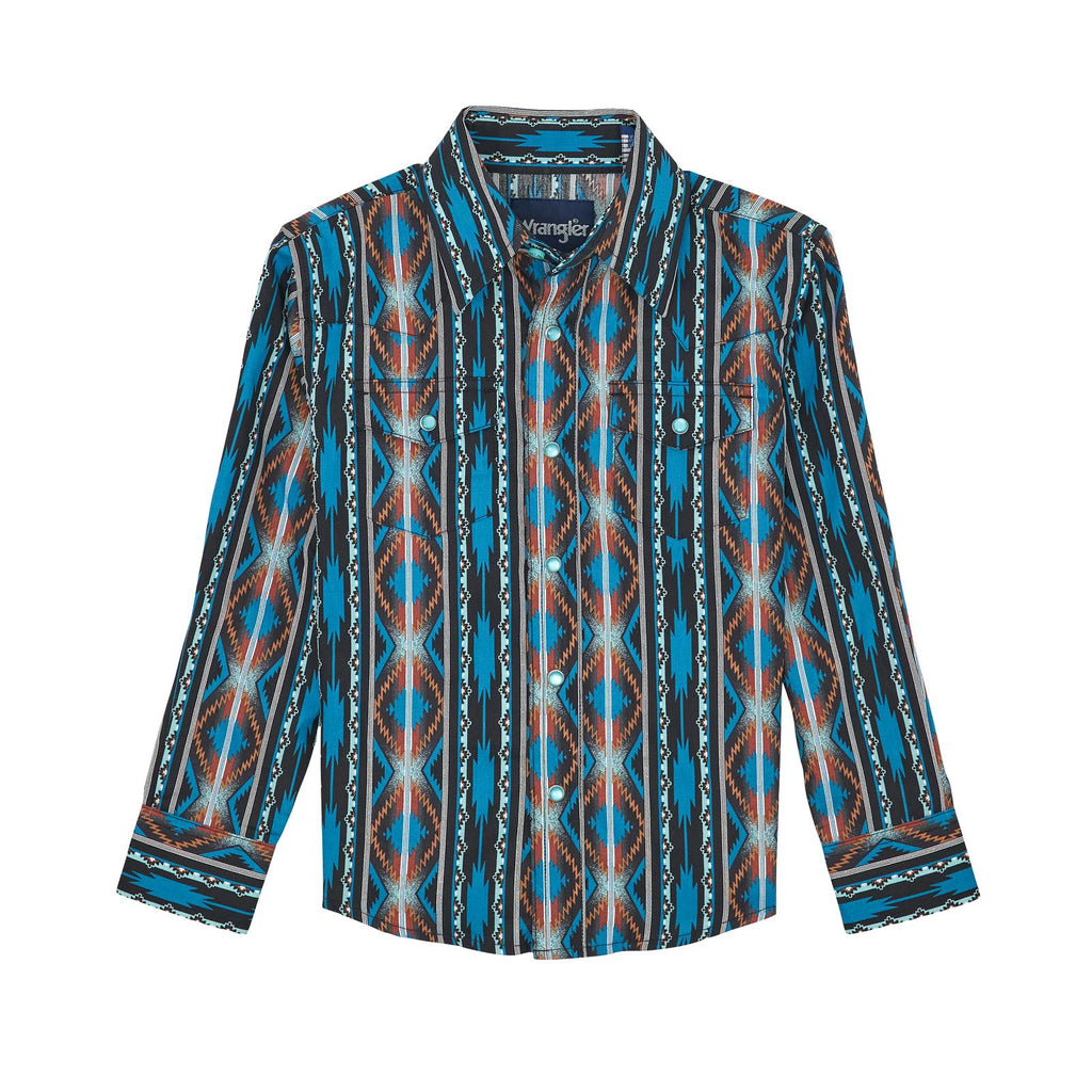 Boys Turquoise Checotah LS Shirt (7720)