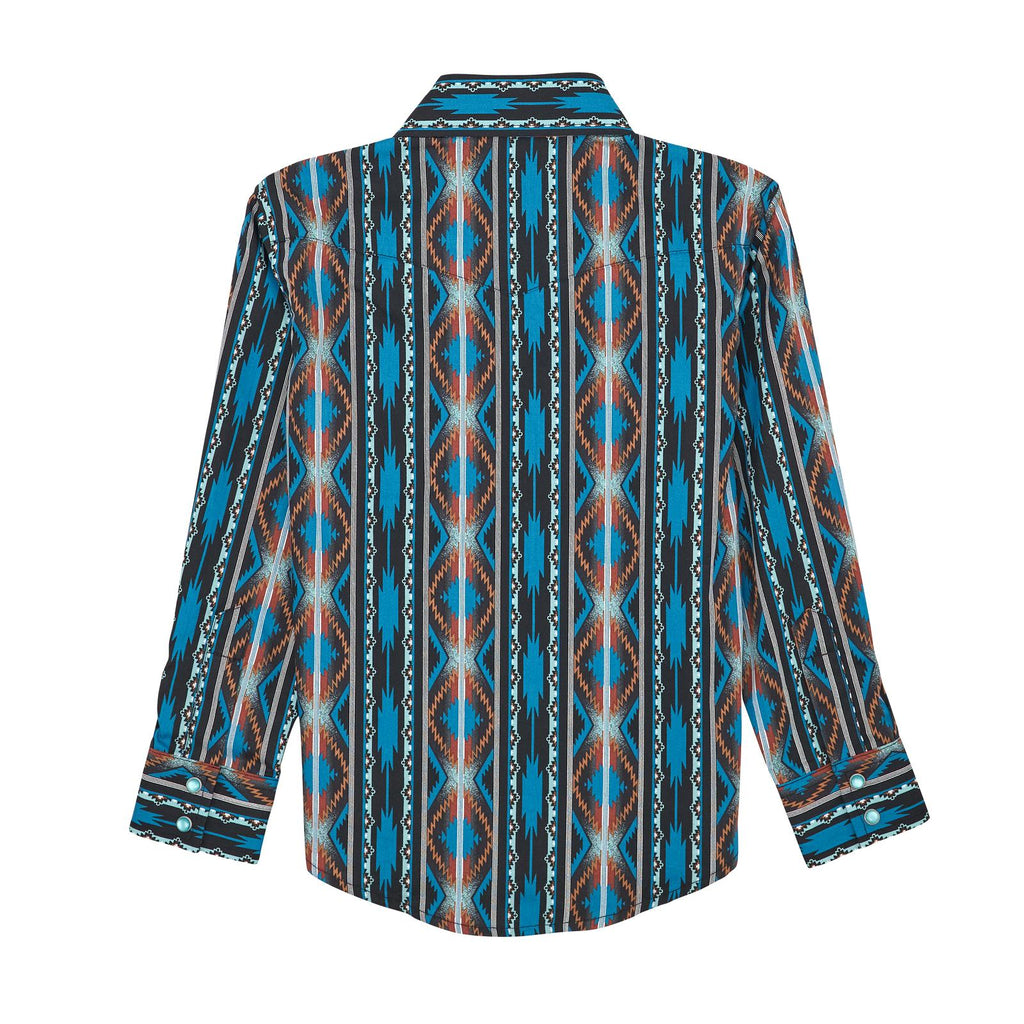 Boys Turquoise Checotah LS Shirt (7720)