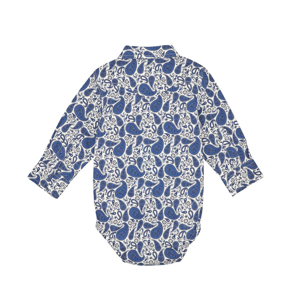 Wrangler Baby Blue/White Paisley Onesie (7742)