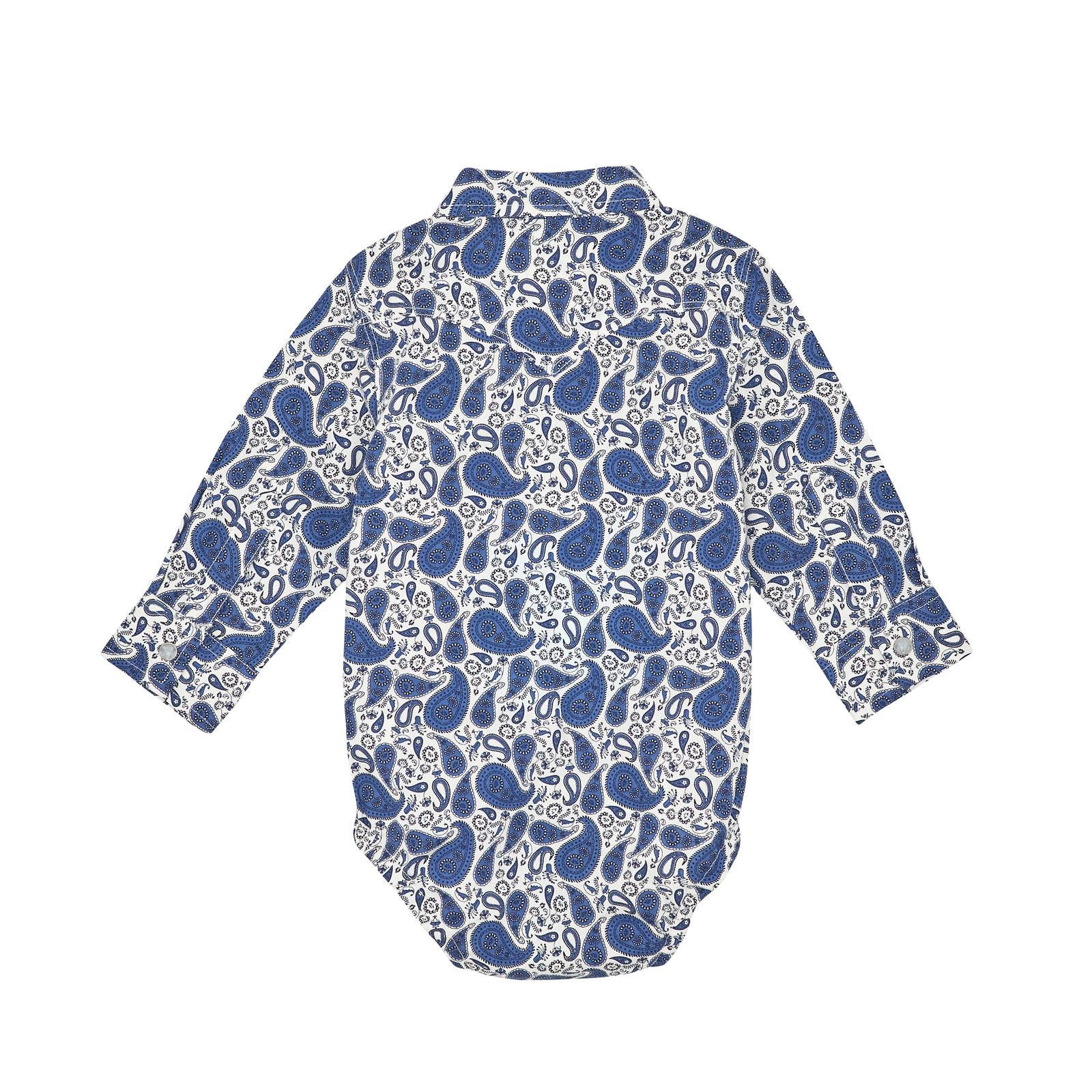 Wrangler Baby Blue/White Paisley Onesie (7742)