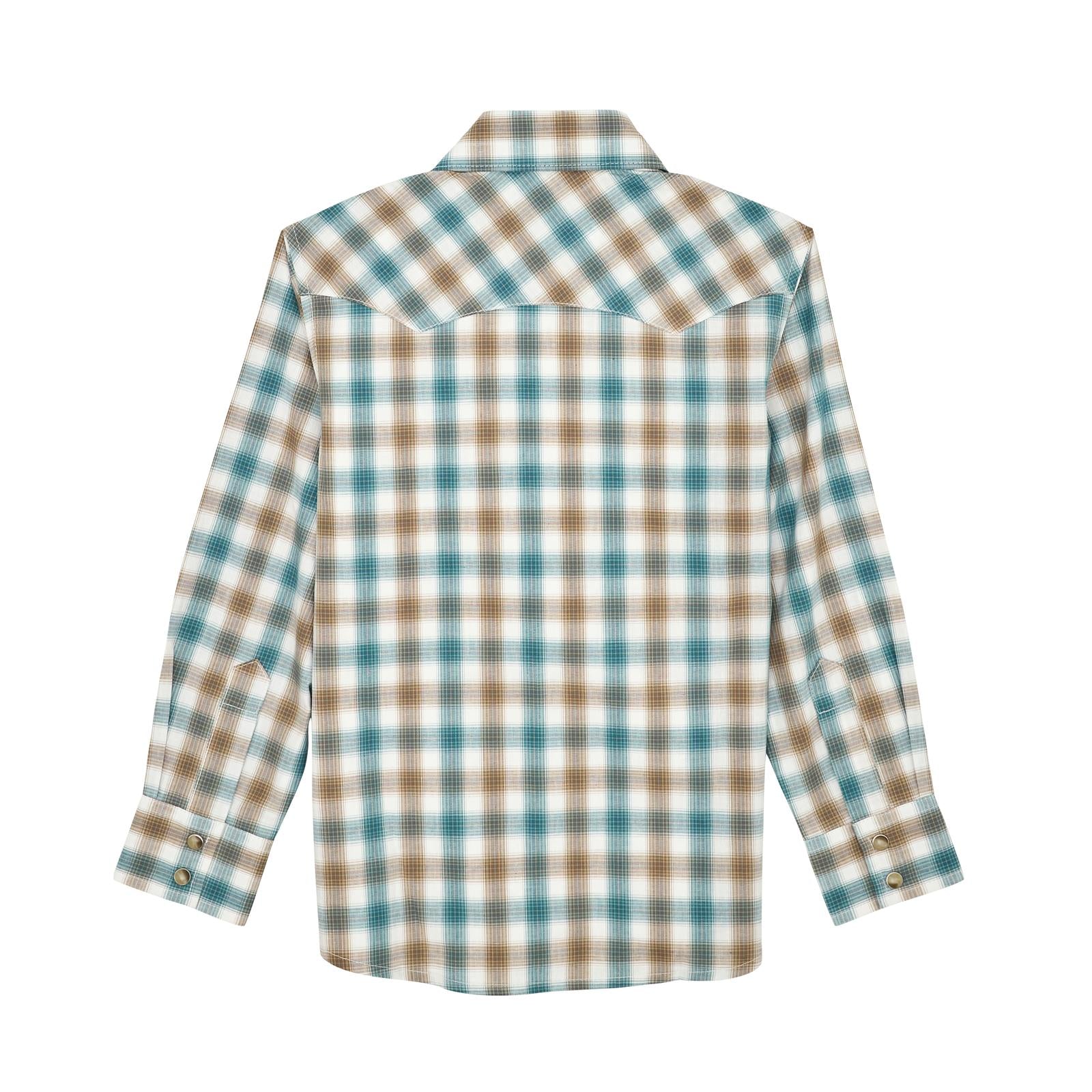 Wrangler Boys Turquoise/Brown Plaid Shirt (8059)