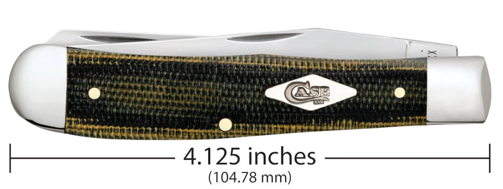 Case Smooth Black & Green Natural Canvas Micarta® Trapper (23470)