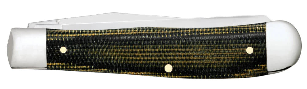 Case Smooth Black & Green Natural Canvas Micarta® Trapper (23470)