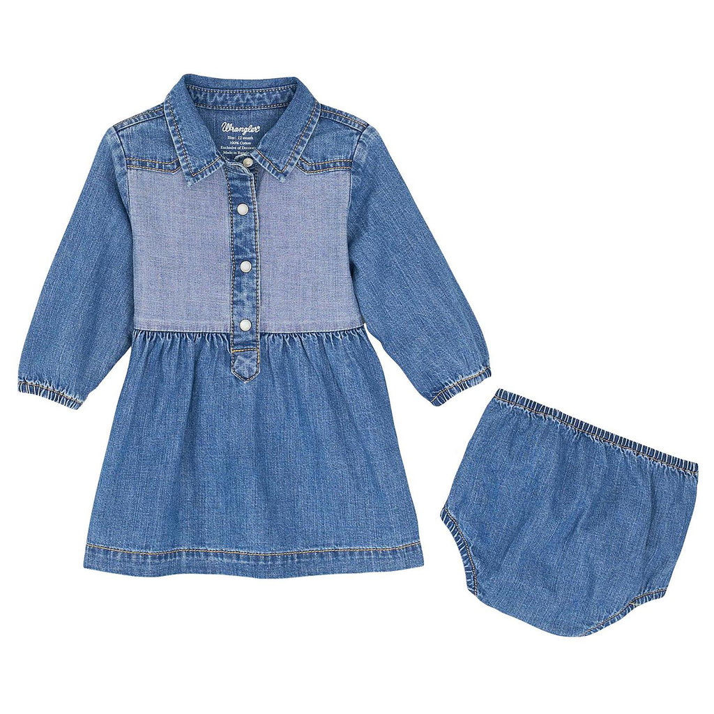 Wrangler® Baby Girl Dress - Mid Denim