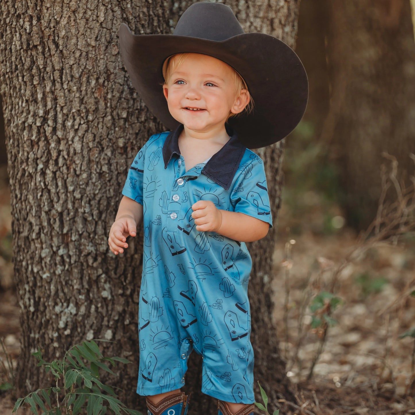 Desert Blue Boys Print Romper Baby (ROM09)