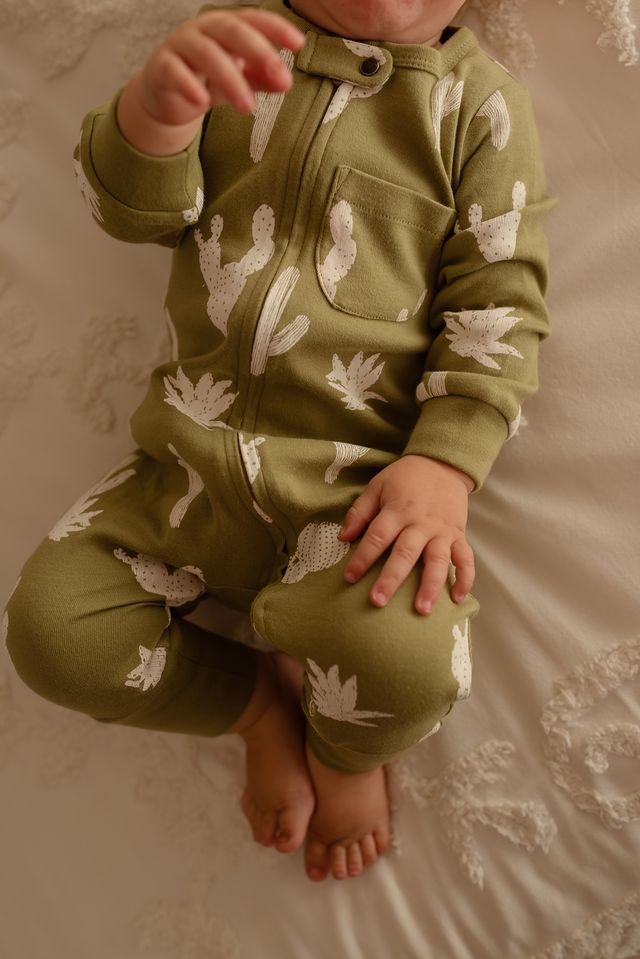 Sage Cactus Footless Romper
