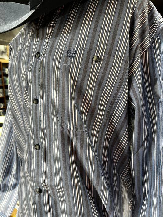 Wrangler George Strait Blue Stripe Shirt (8098)
