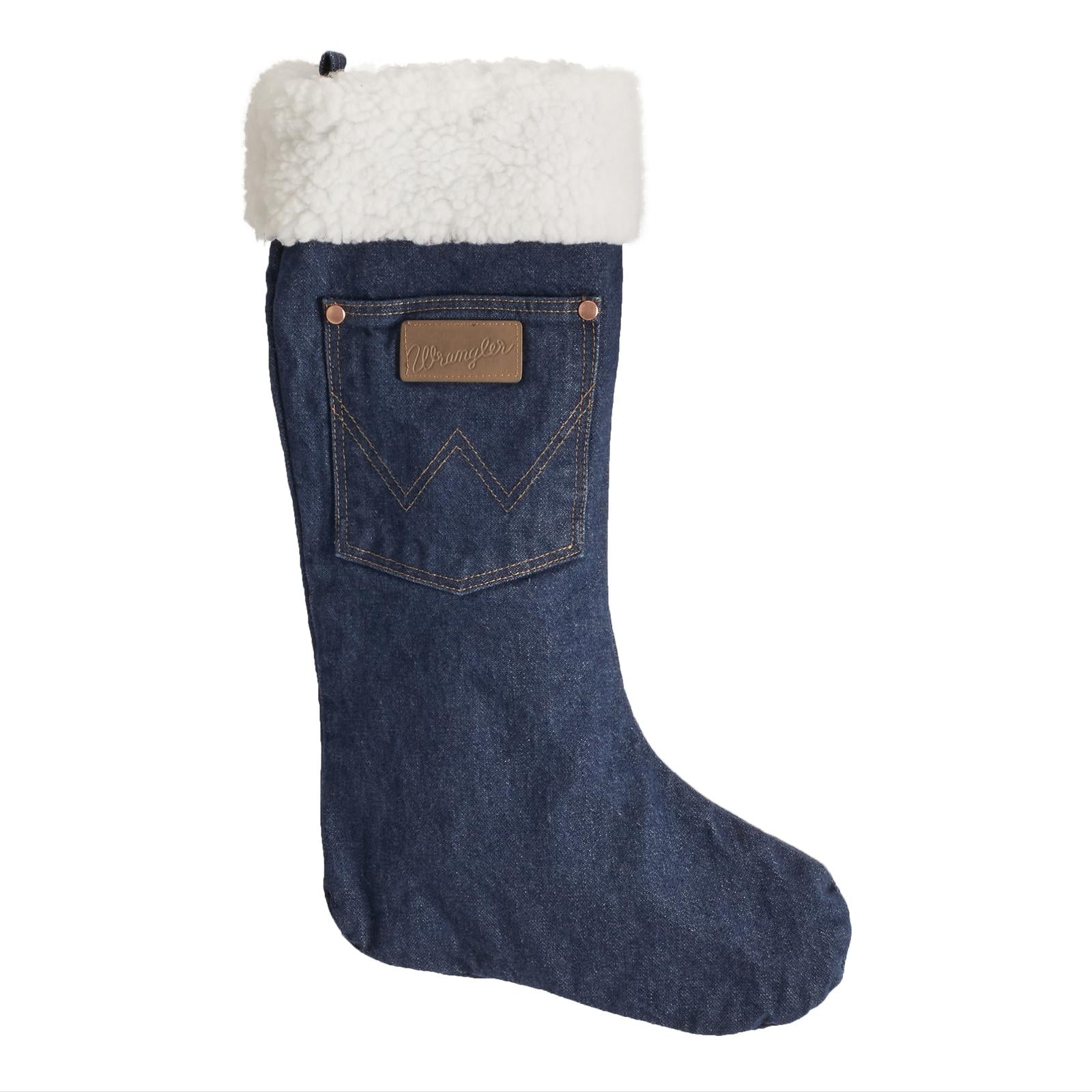 Wrangler® Denim Christmas Stocking Sherpa