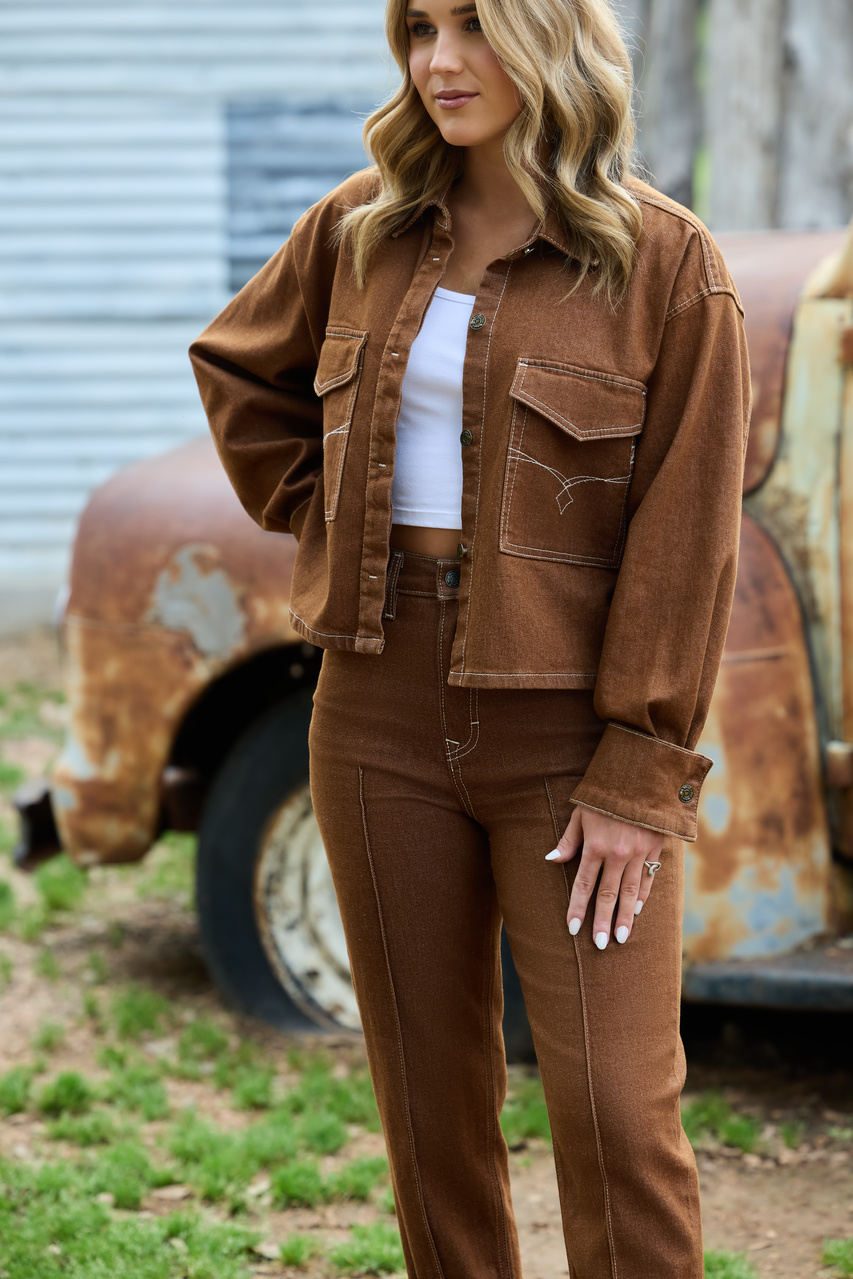 Ariat Pecan Brown Ultra High Rise Relaxed Straight Leg Jean (1722)