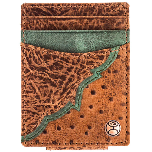 Sawyer hooey ostrich print money clip