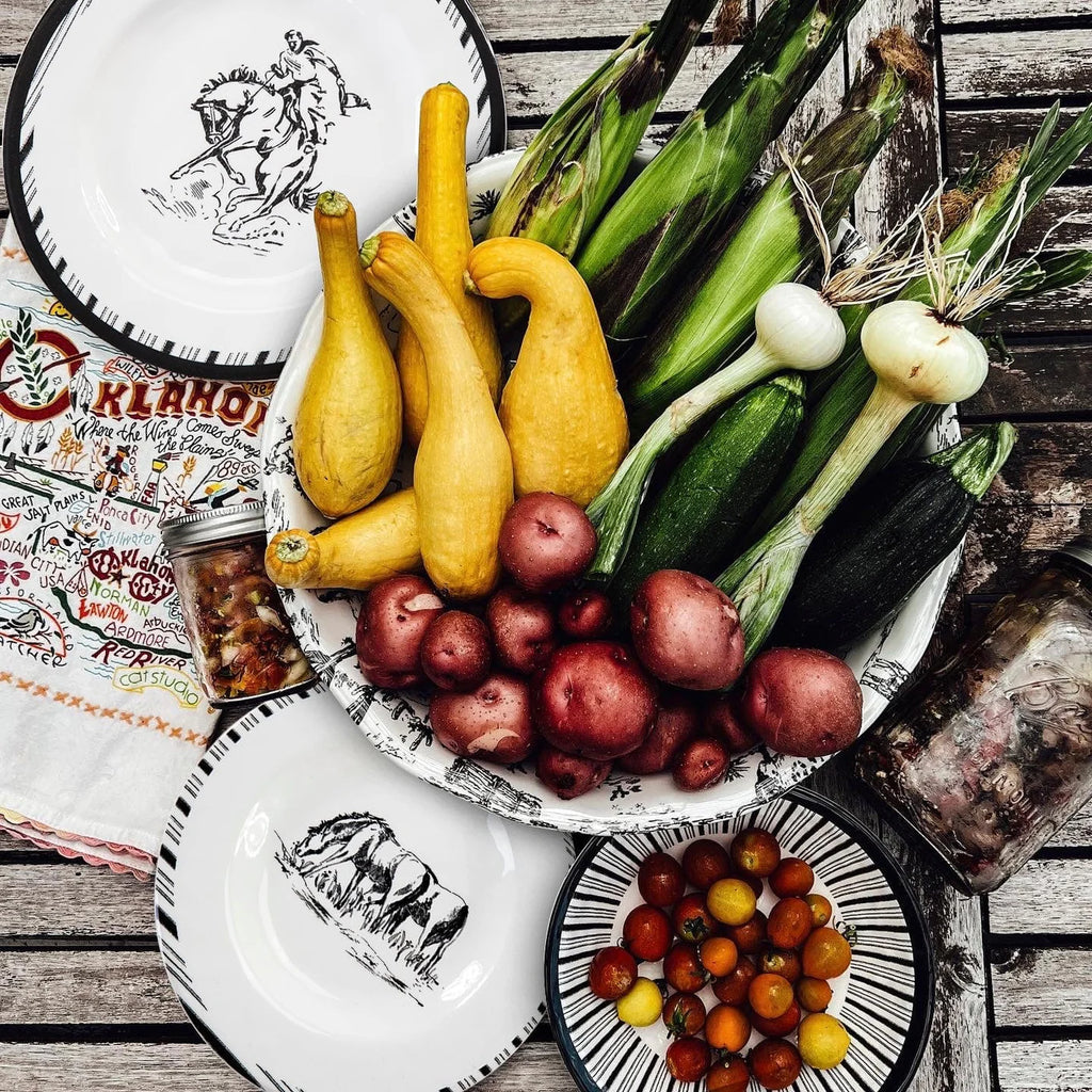 Ranch Life 14 PC Melamine Dinnerware Set