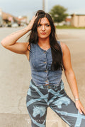 Denim Rhinestone Vest