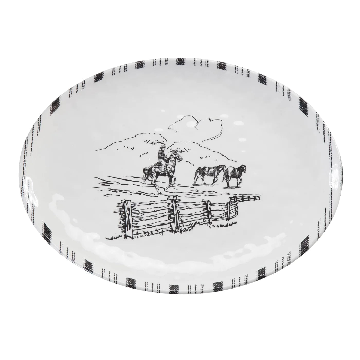 Ranch Life 14 PC Melamine Dinnerware Set