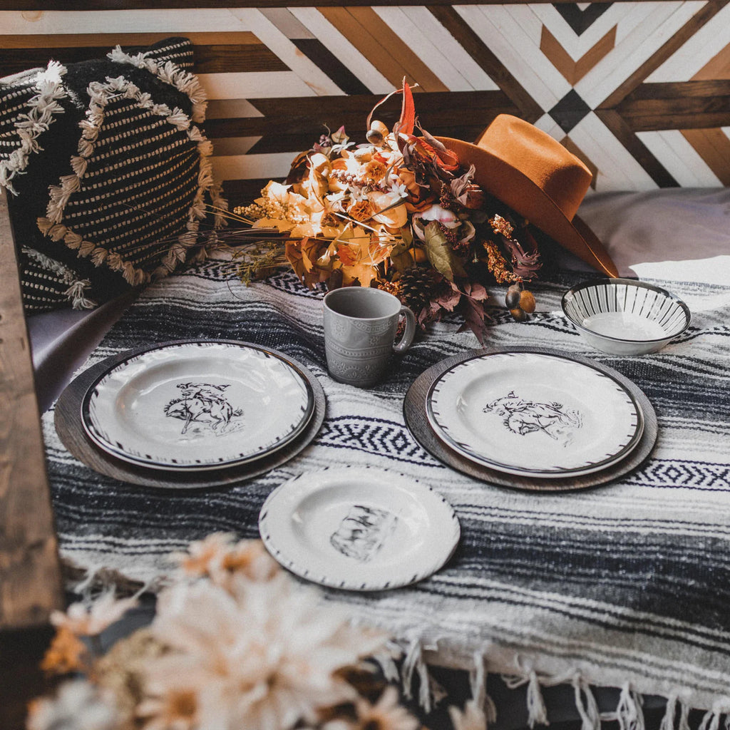 Ranch Life 14 PC Melamine Dinnerware Set