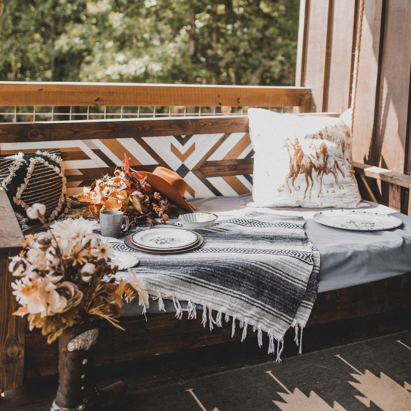 Ranch Life 14 PC Melamine Dinnerware Set