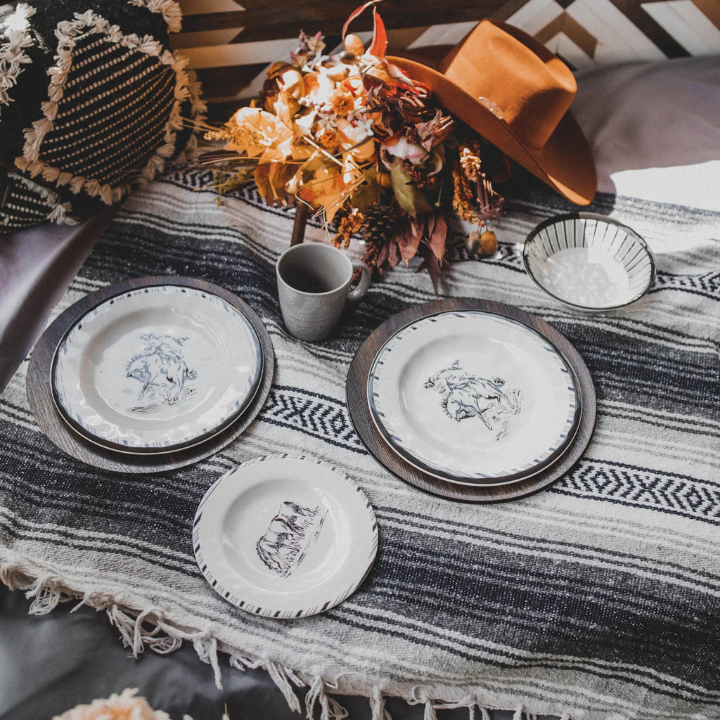 Ranch Life 14 PC Melamine Dinnerware Set