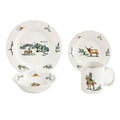 Ranch Life 16 PC Ceramic Dinnerware Set, Duffle Bag