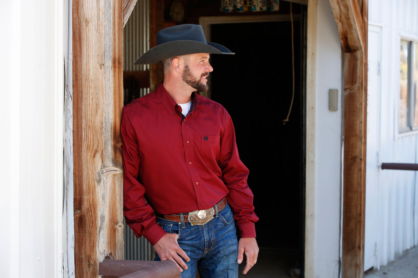 Cinch Men’s Solid Maroon Shirt (5625)