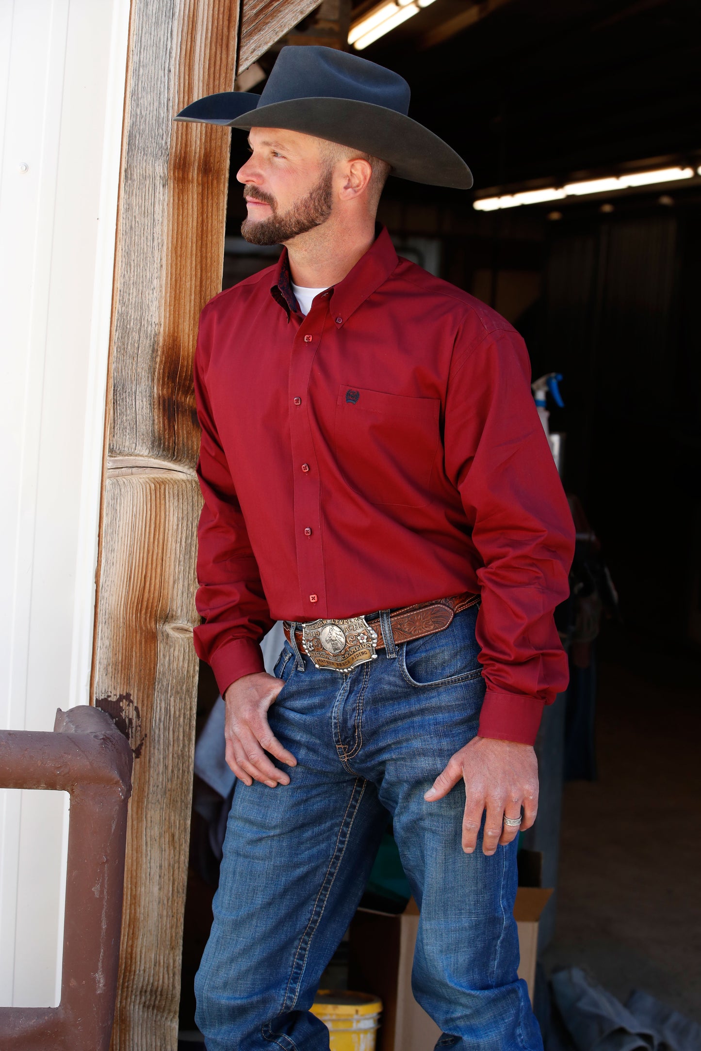 Cinch Men’s Solid Maroon Shirt (5625)