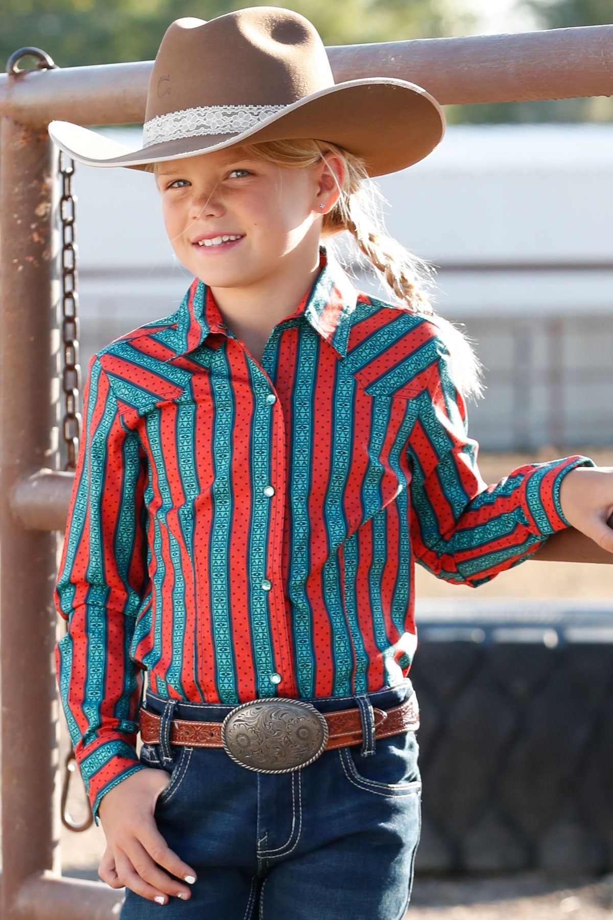 Girl’s Orange & Turquoise Shirt (0036)