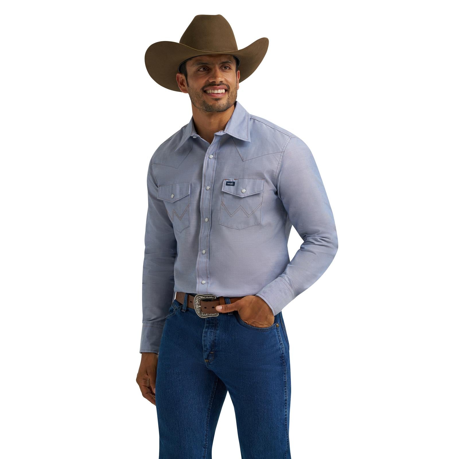 Wrangler Cowboy Cut Chambray Long Sleeve Shirt (70330)