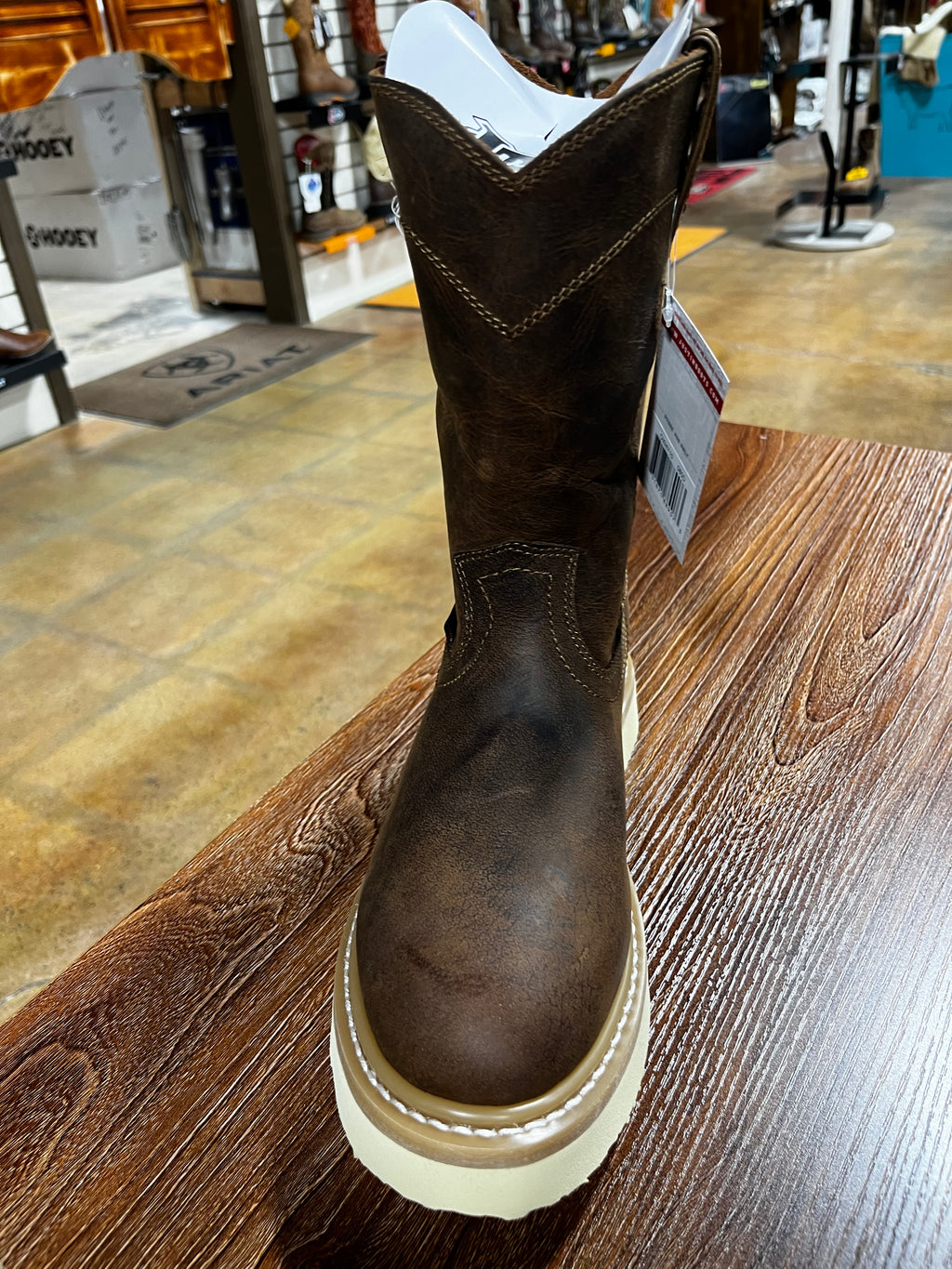 Justin Men's Pecan Brown Water Buffalo Round Toe Boot(OW4710 Justin Men's Pecan Brown Water Buffalo Round Toe Boot(OW4710