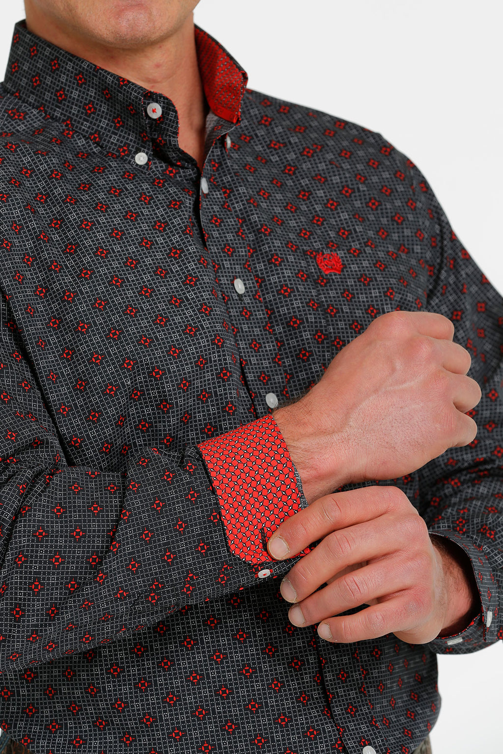 Men’s Cinch Classic Black & Red Pattern (5550)
