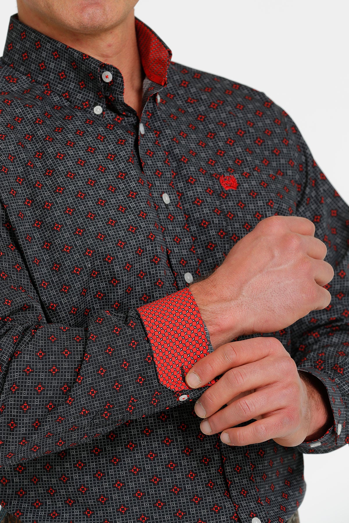 Men’s Cinch Classic Black & Red Pattern (5550)
