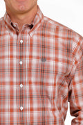 Cinch Men’s Orange Plaid shirt (5504)
