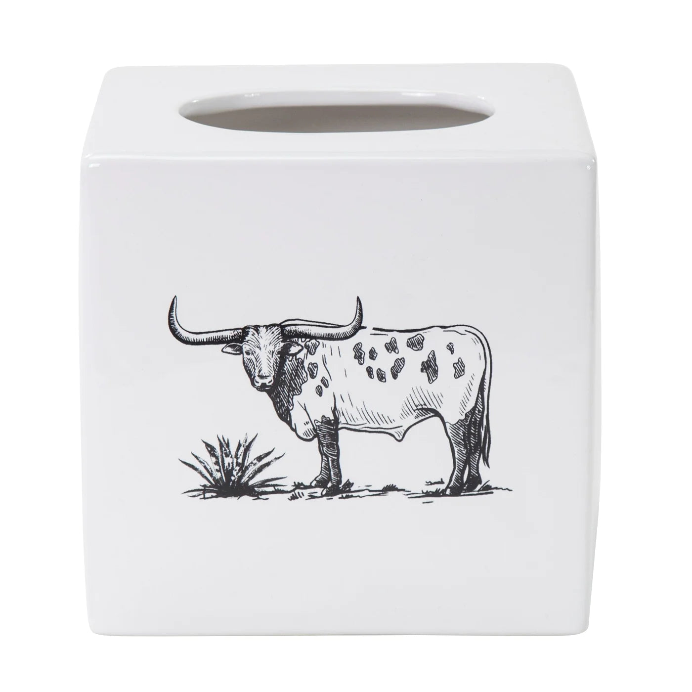 Ranch Life Ceramic Tissue Box Cover
