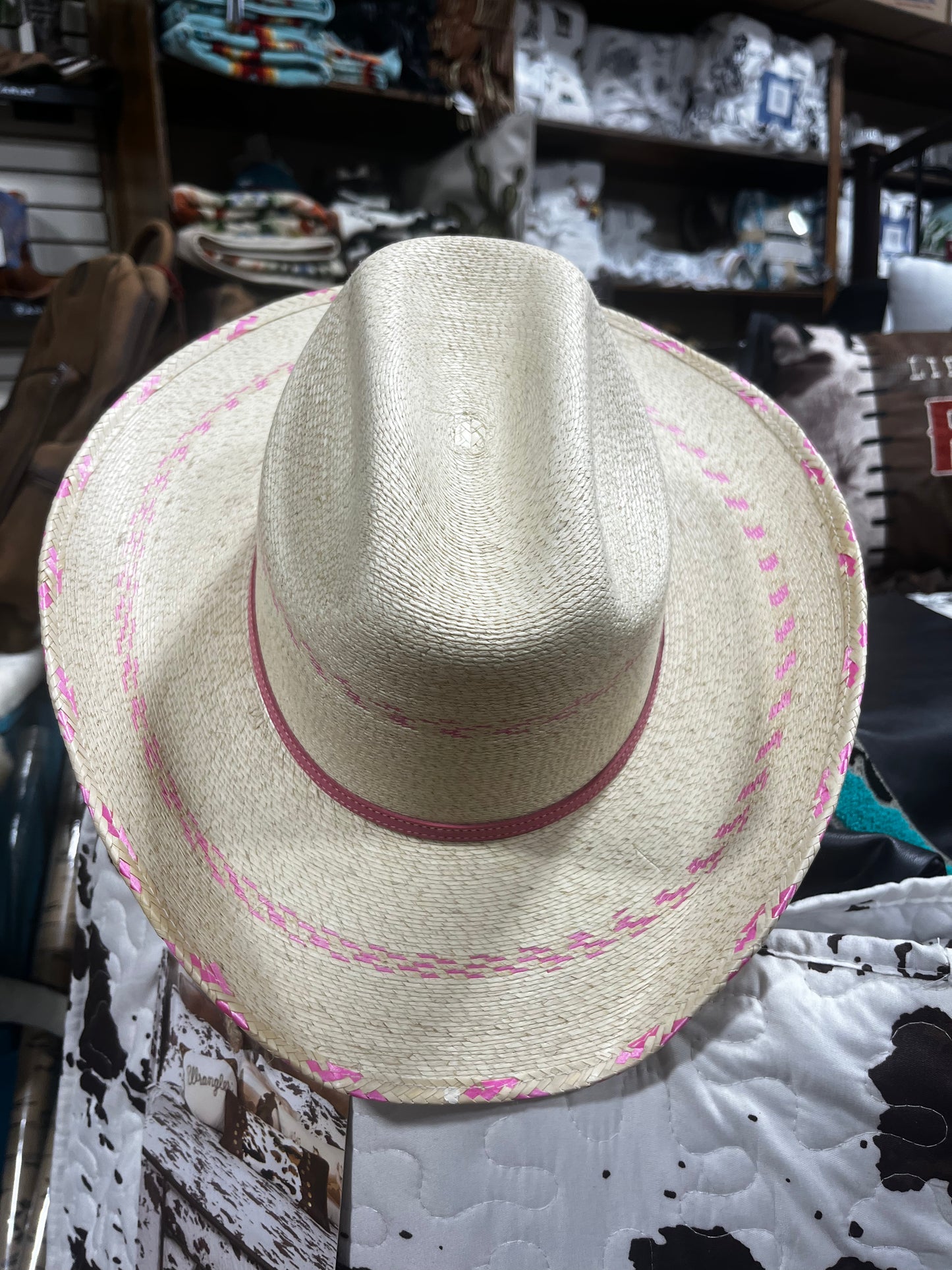 Kids Pink Straw Hat