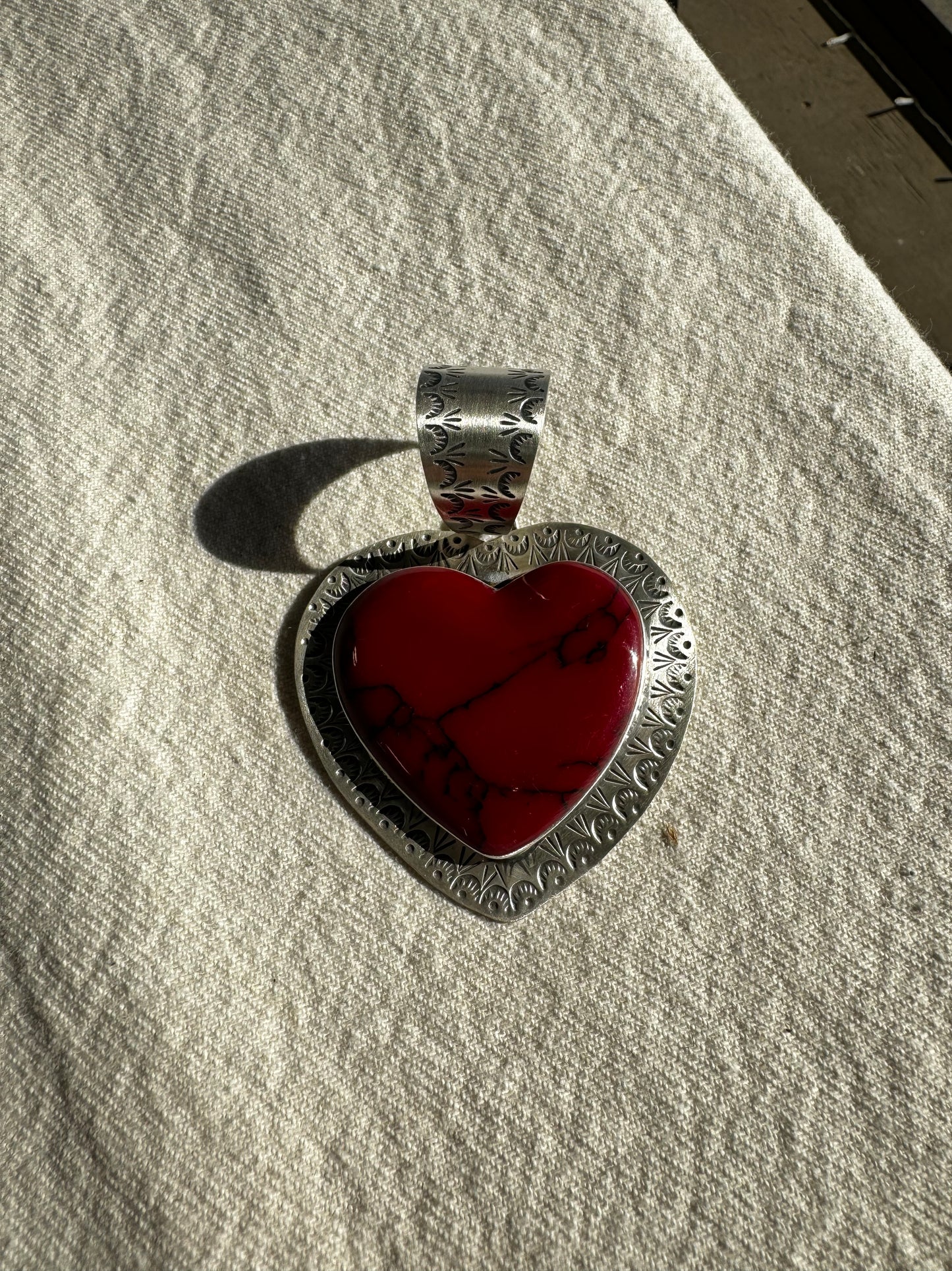 Red Jasper Heart Pendant