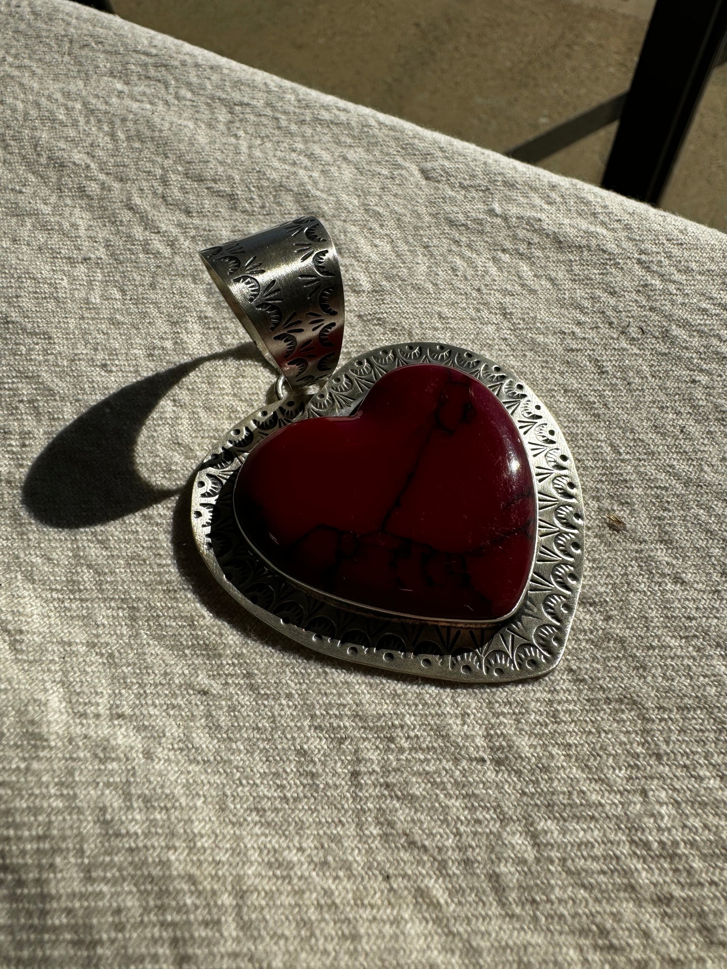 Red Jasper Heart Pendant