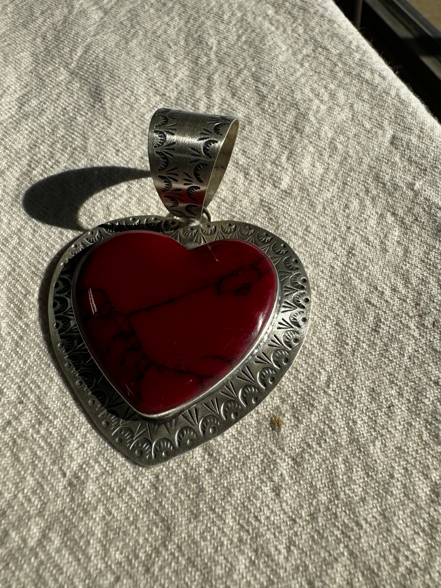 Red Jasper Heart Pendant