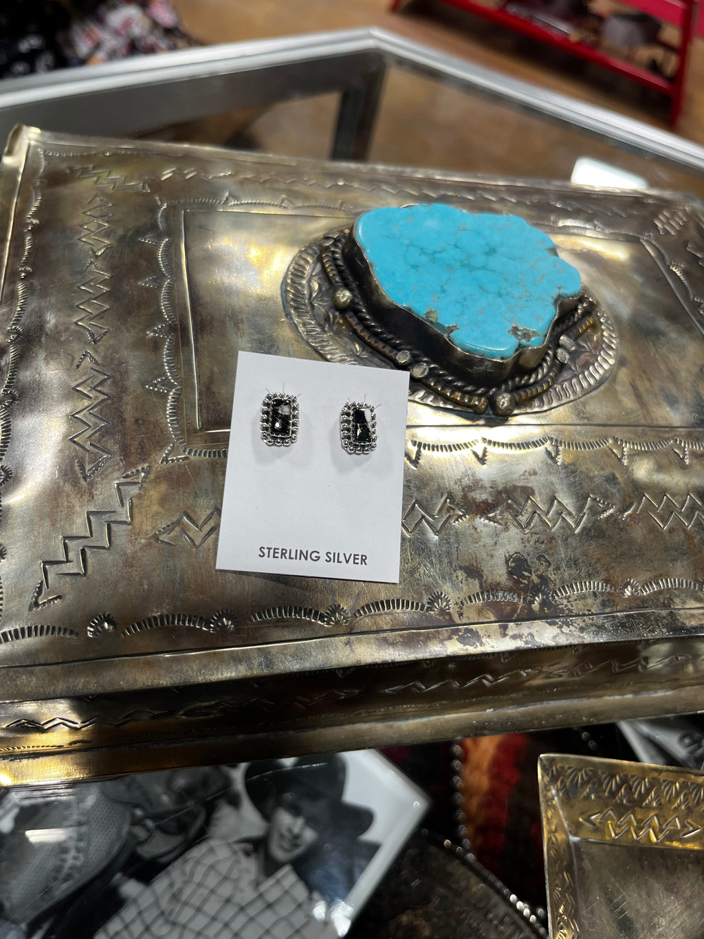 White Buffalo Table Stud Earrings