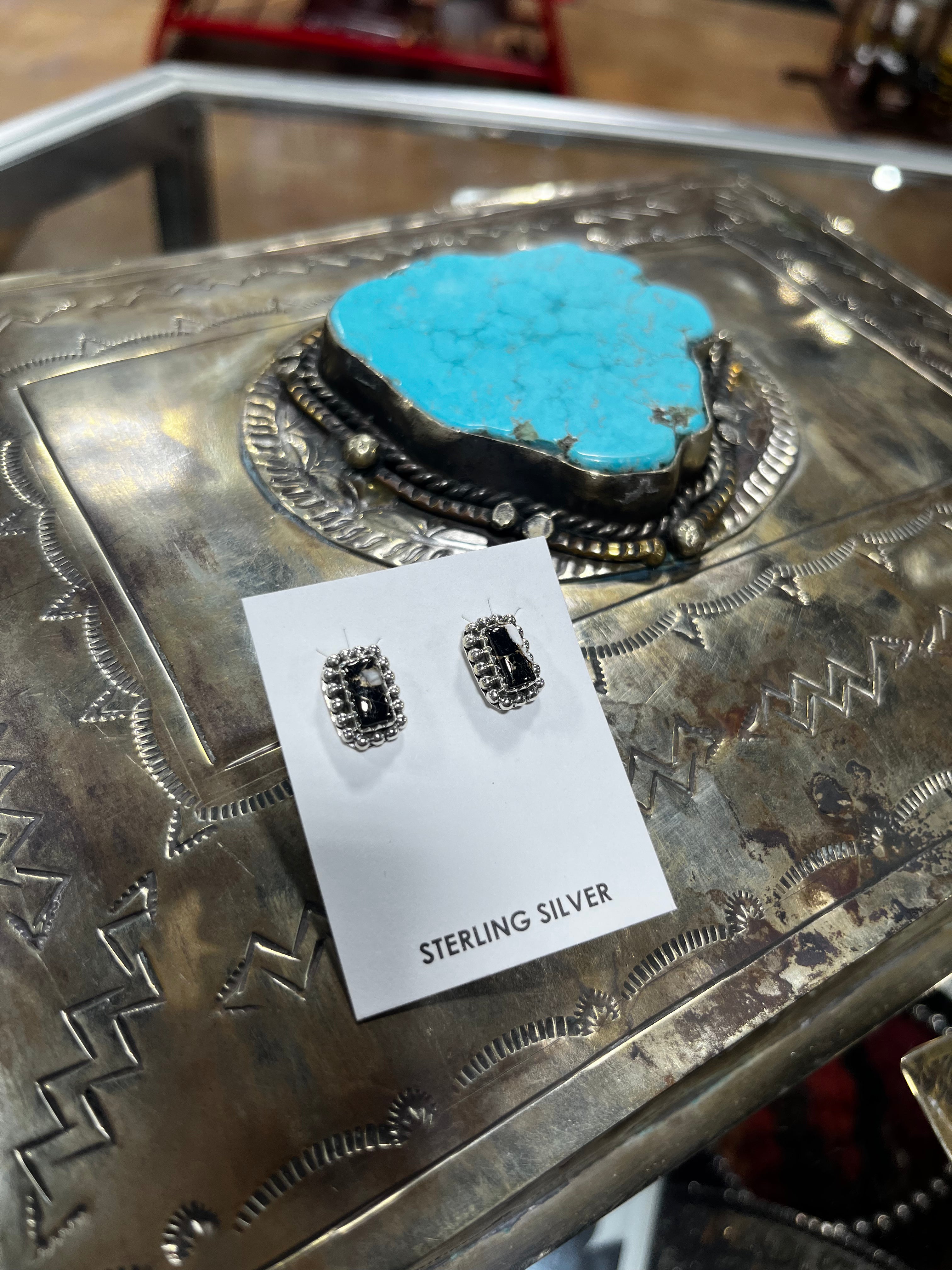 White Buffalo Table Stud Earrings