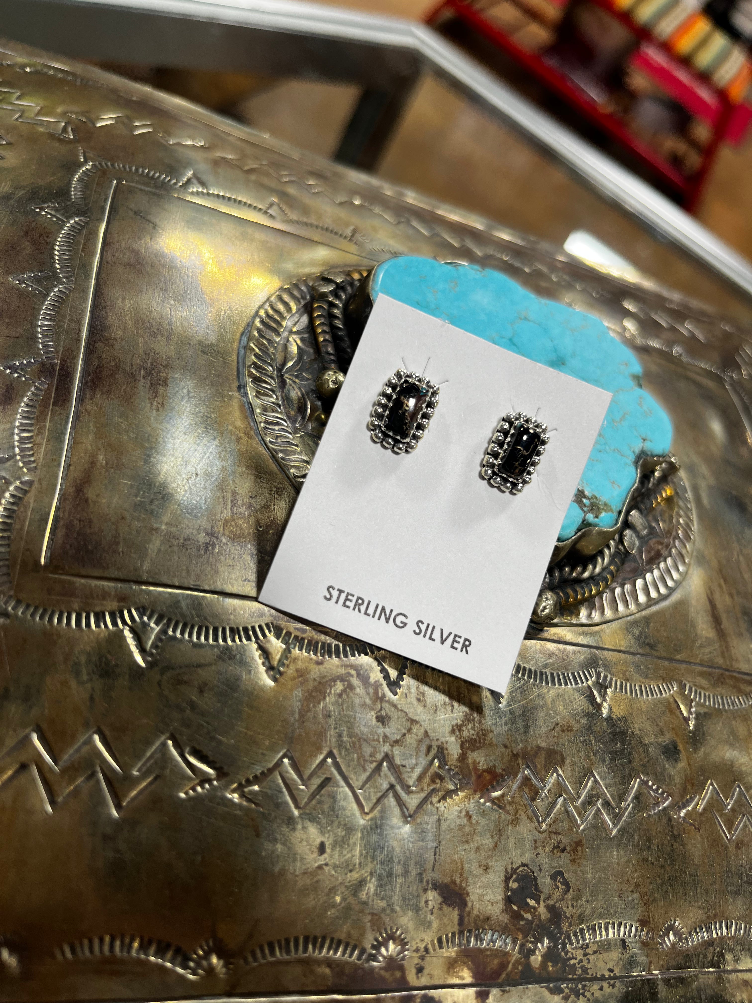 White Buffalo Table Stud Earrings
