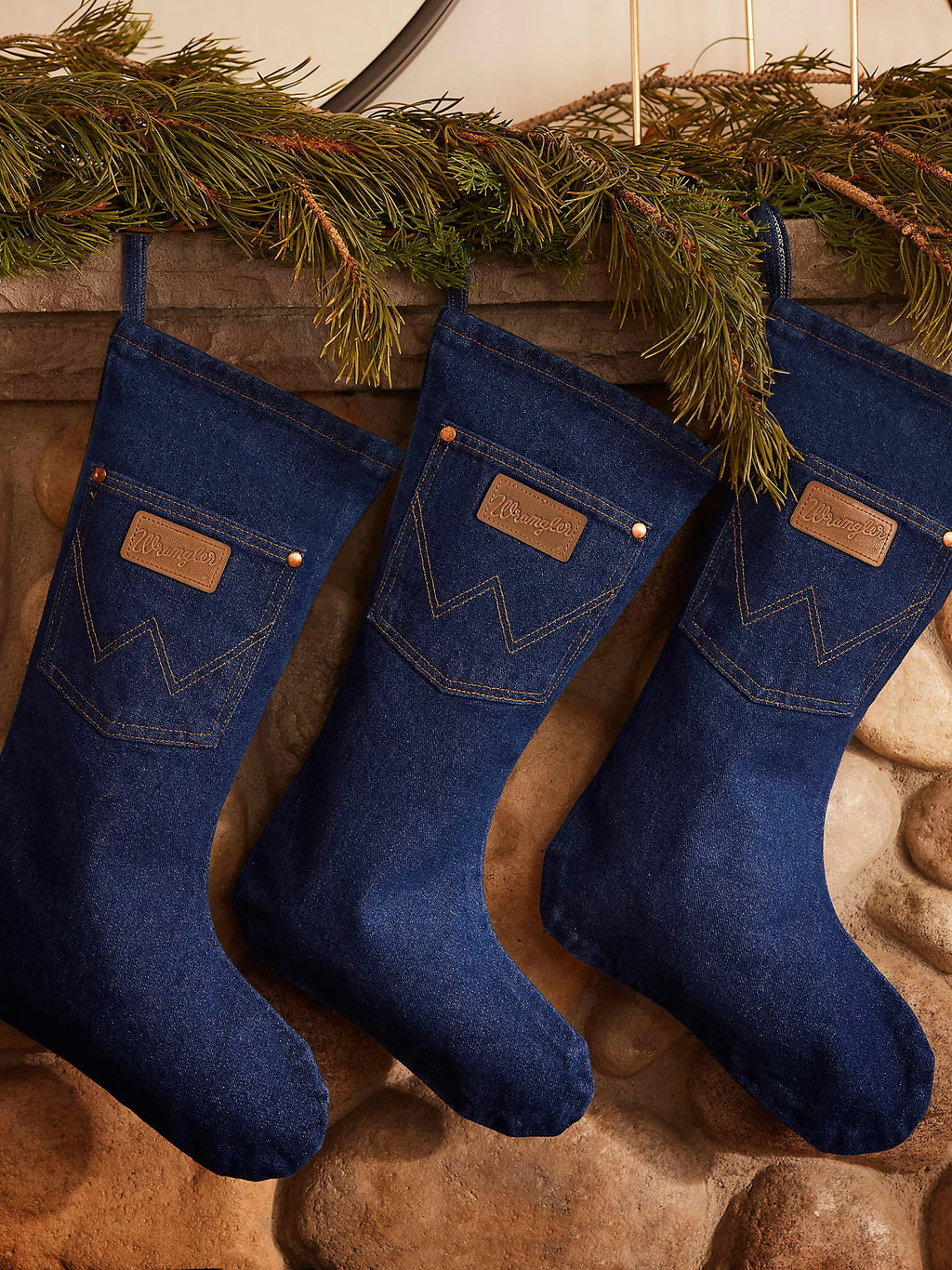 Bas De Noël Wrangler Denim - Neuf, Décoration De Noël En Jean