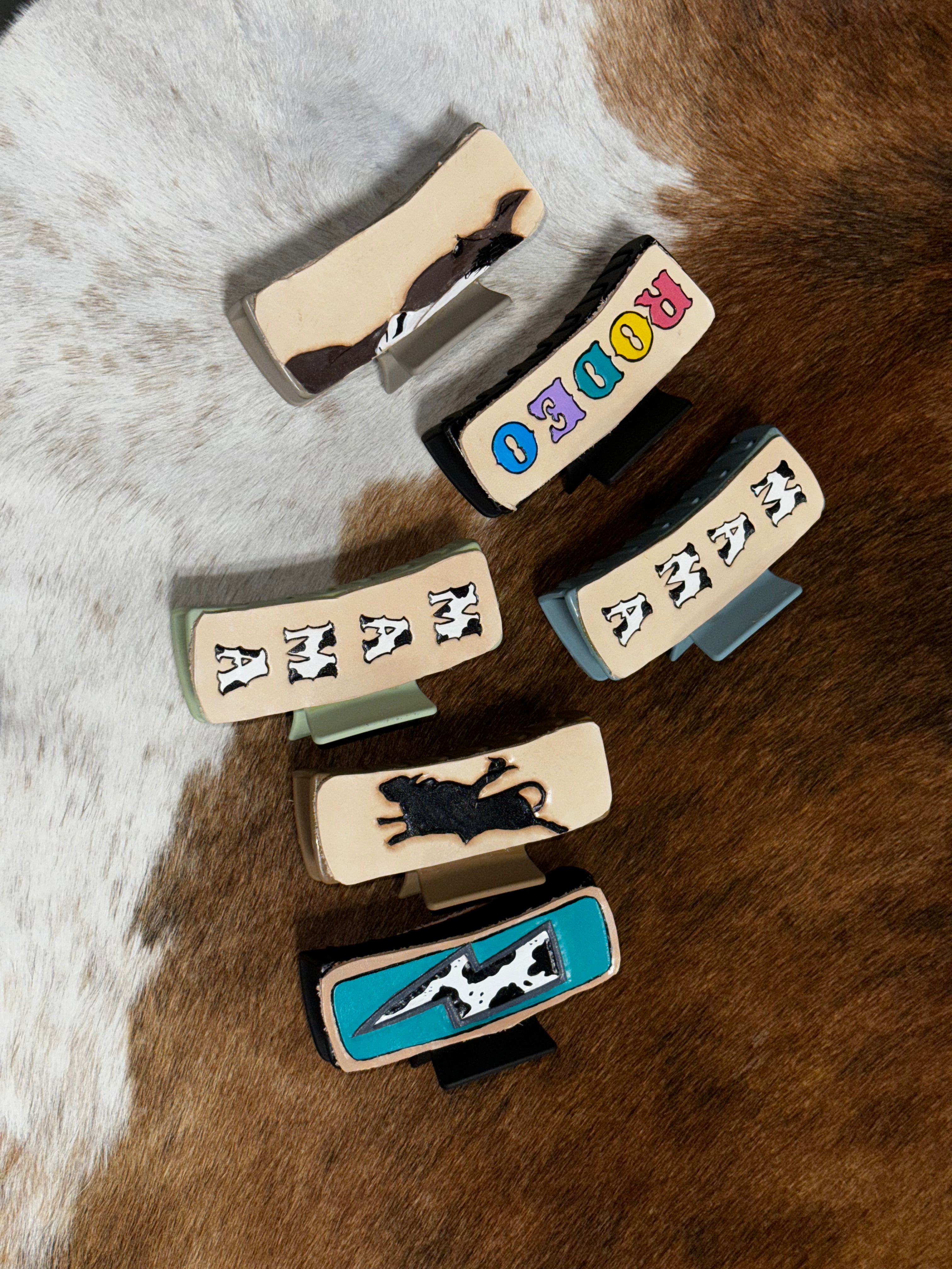 Leather Hair Clips