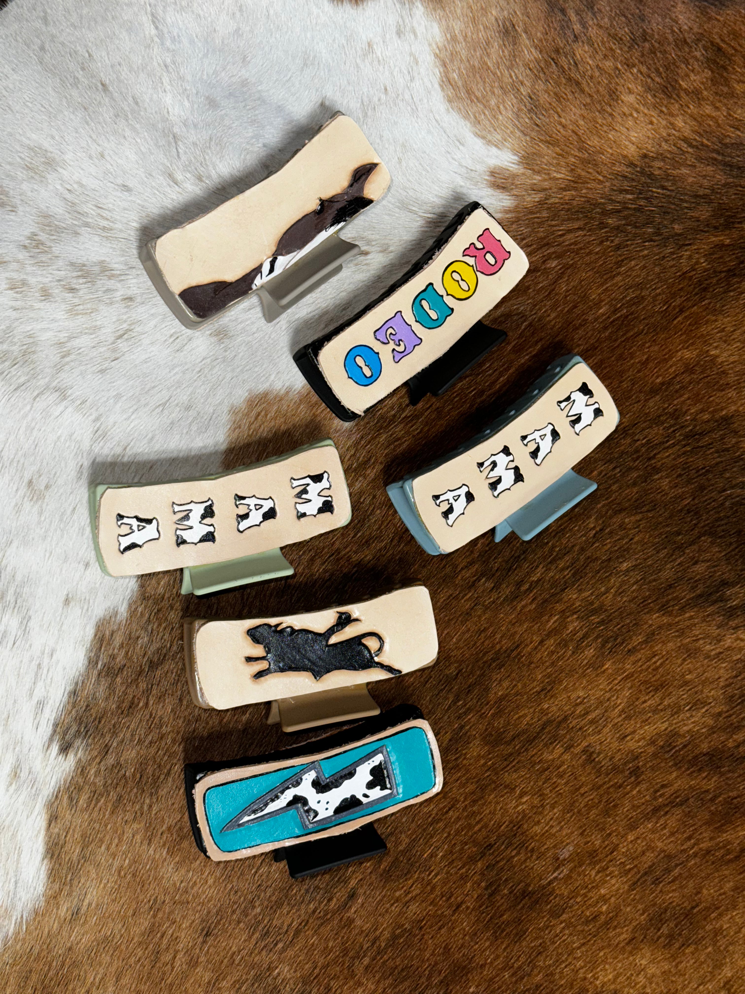 Leather Hair Clips
