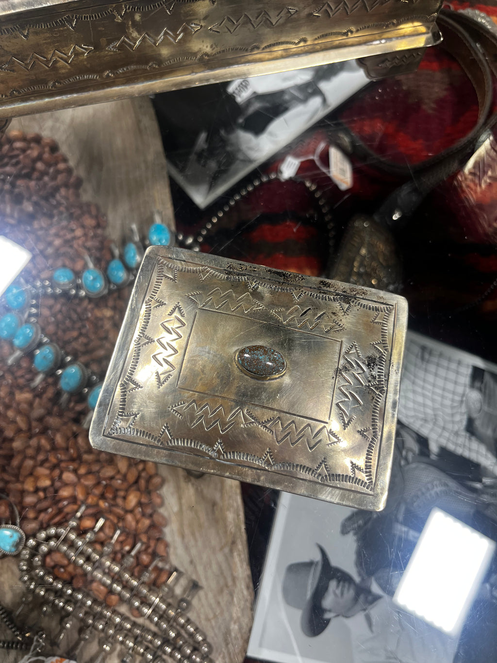 Small Stamped Box with Turquoise