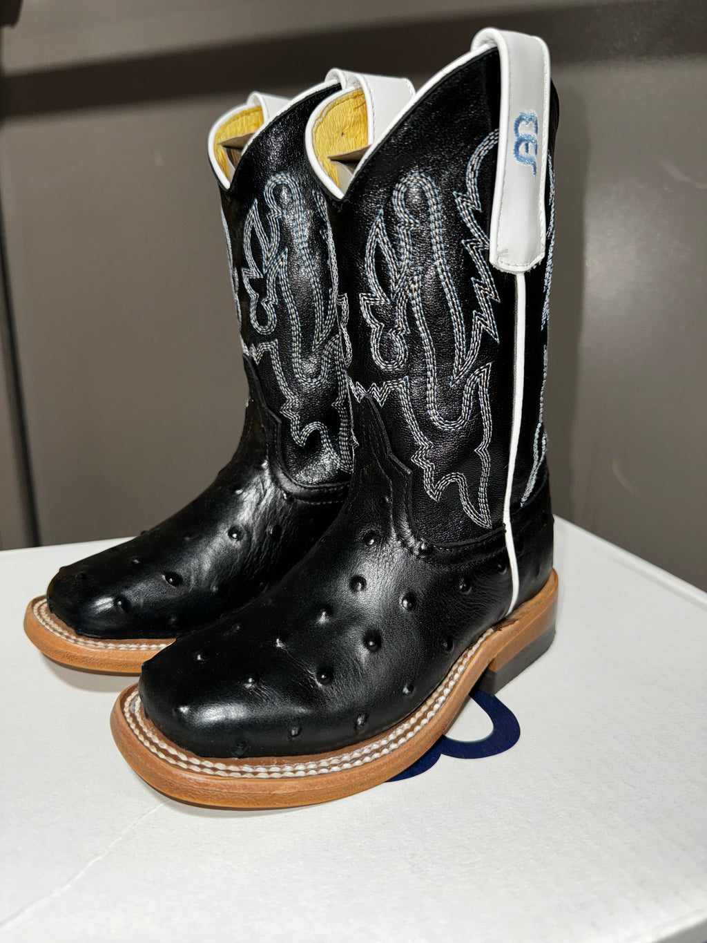 Anderson Bean Kids Black Impostrich Boots (3015)