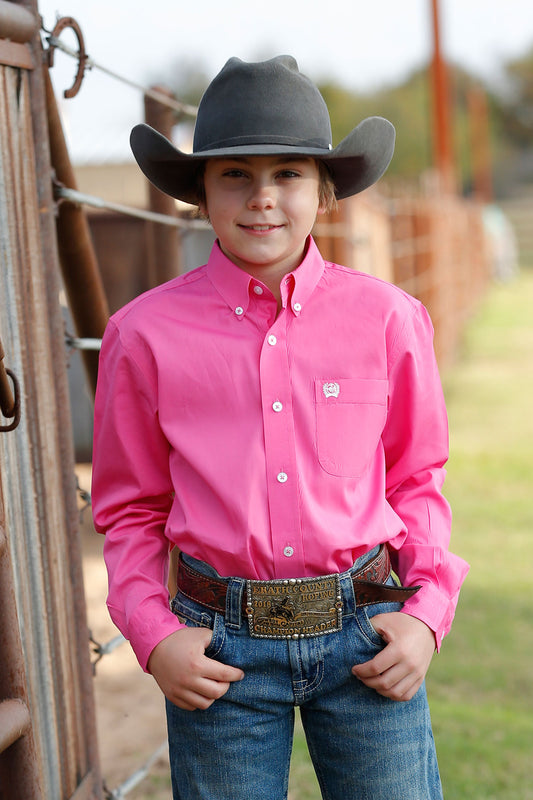 Boys Solid Pink Shirt (0026)
