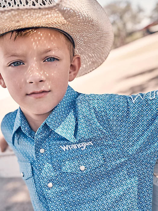 Kids Wrangler Dark Blue Button Up